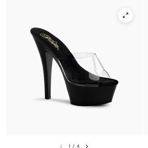 Pleaser Black and Clear Platform Shoes